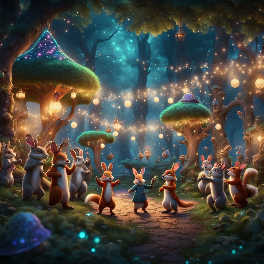 Magical Forest Dance Party: Fantasy Concept Art