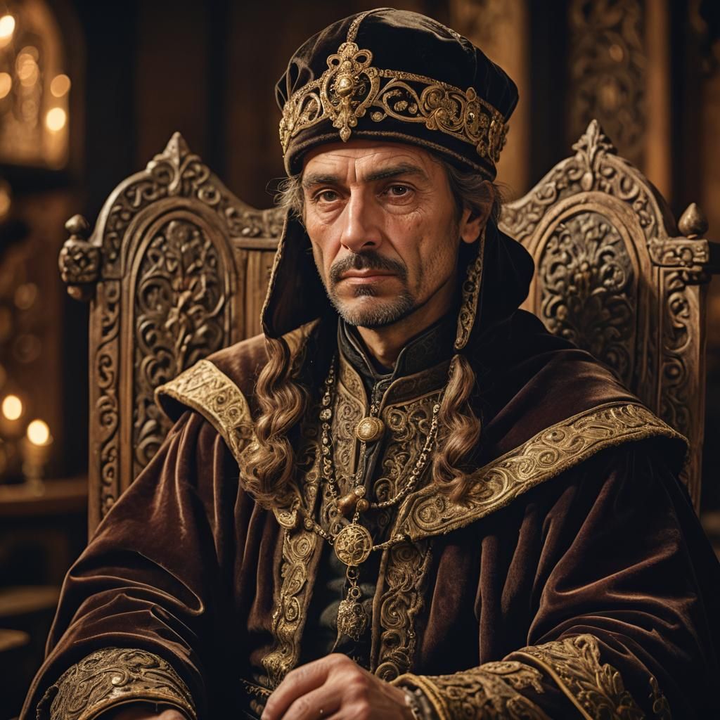 Medieval Merchant Portrait in Cinematic Lighting