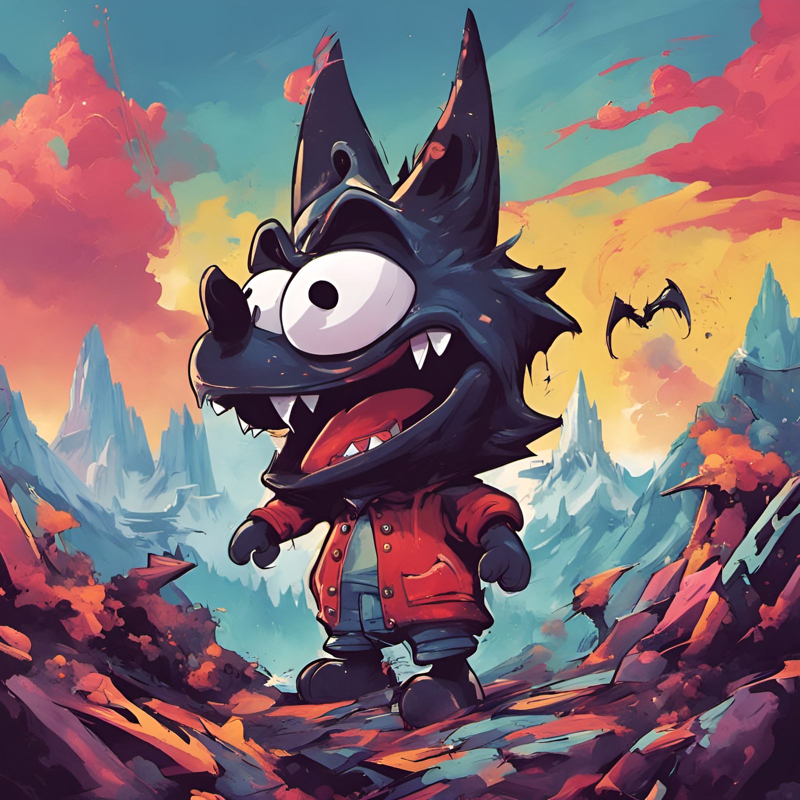 Chernobog in Graffiti Art Style with Apple Watch