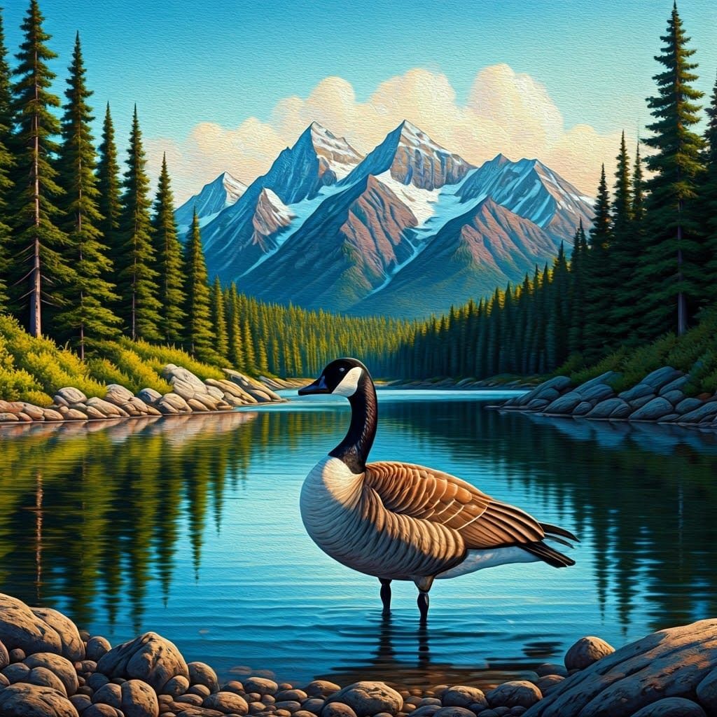 Surreal Sunrise on a Canadian Mountain Lake in Bierstadt Sty...