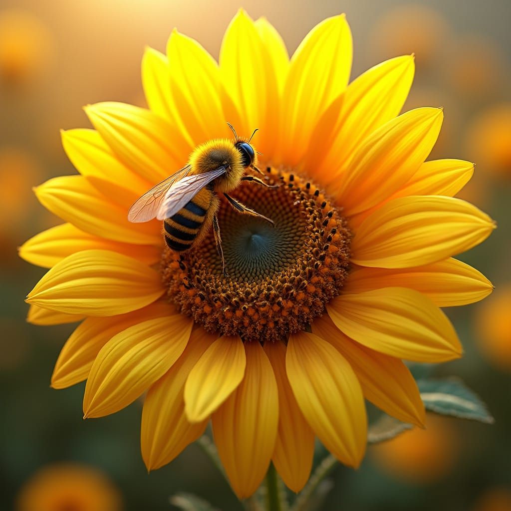 Whimsical Sunflower Dance in Vibrant Colors