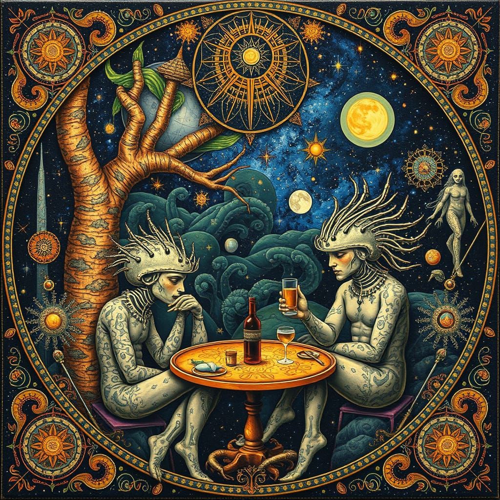 Psychedelic Utopia: Sacred Geometry and Bizarre Creatures