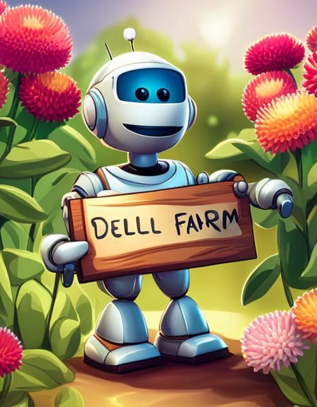Cute Farming Robot at Delightful Dell Farm