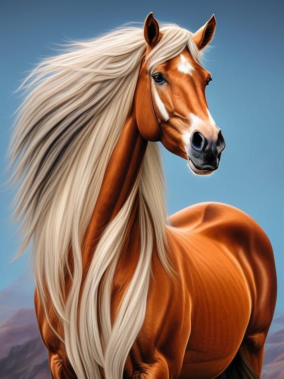 Majestic Mustang Horse in Graffiti Art Style