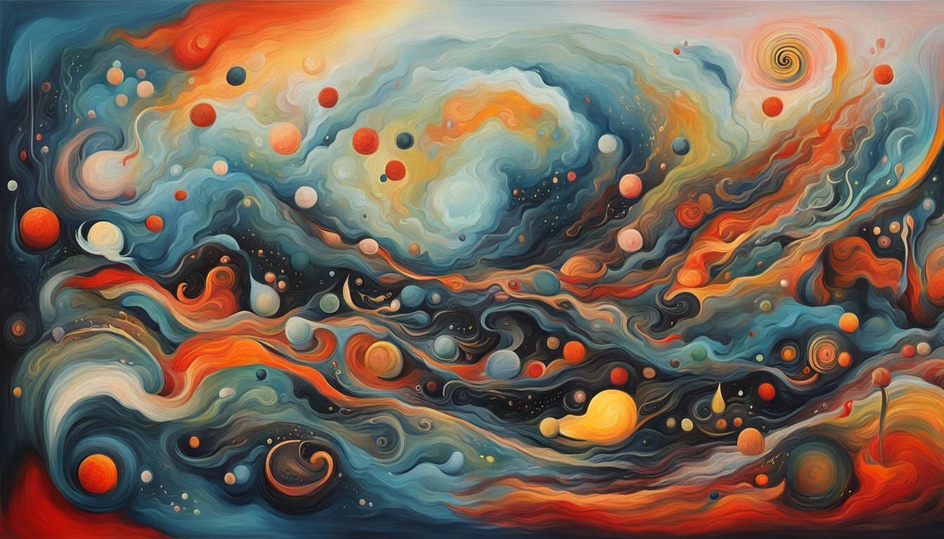 Surreal Abstract Painting with Dreamlike Colors