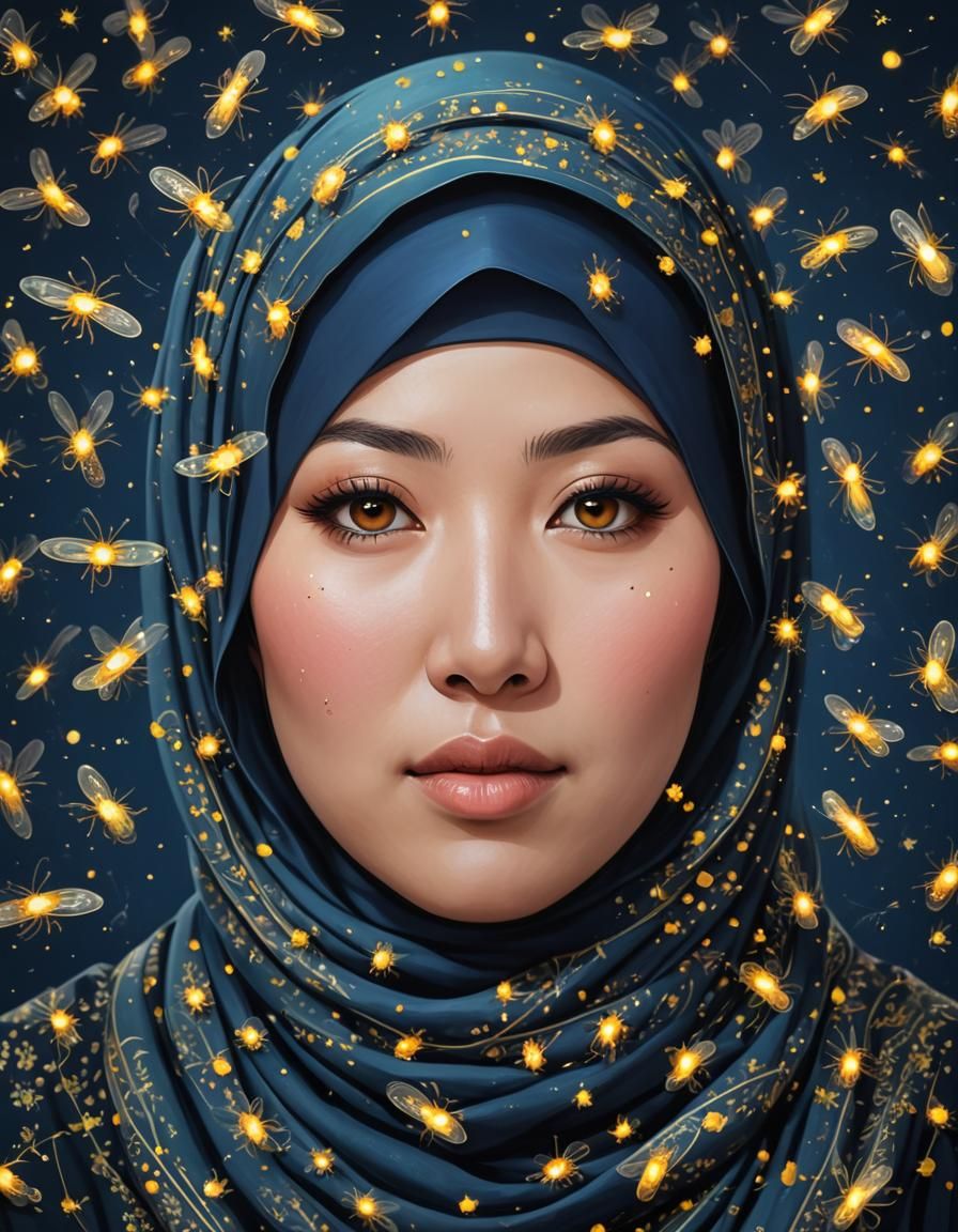 Firefly Portrait: Asian Girl in Hijab