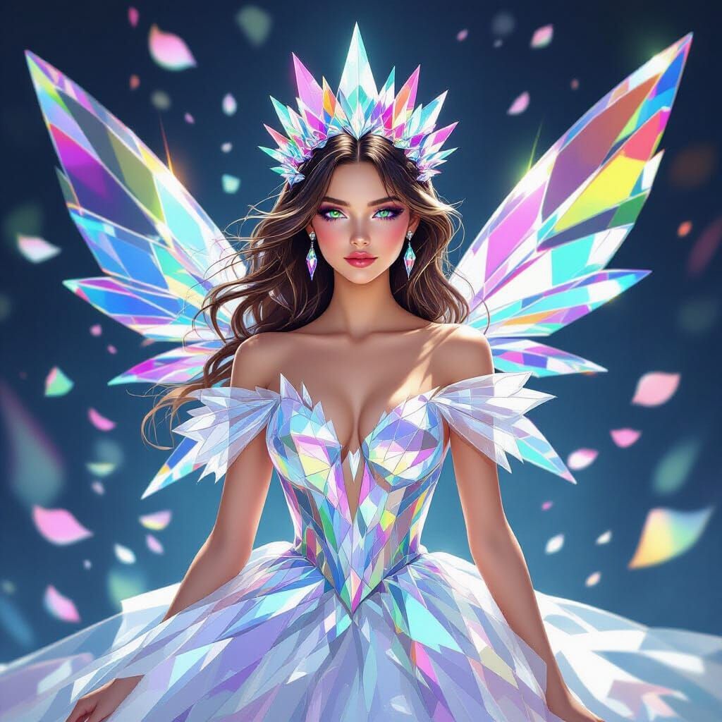 Light Princess with Rainbow Crystal Gown