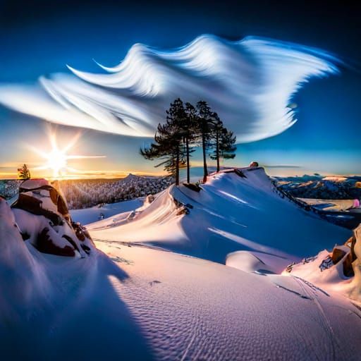 Epic Dragon Cloudscape with Aurora Borealis