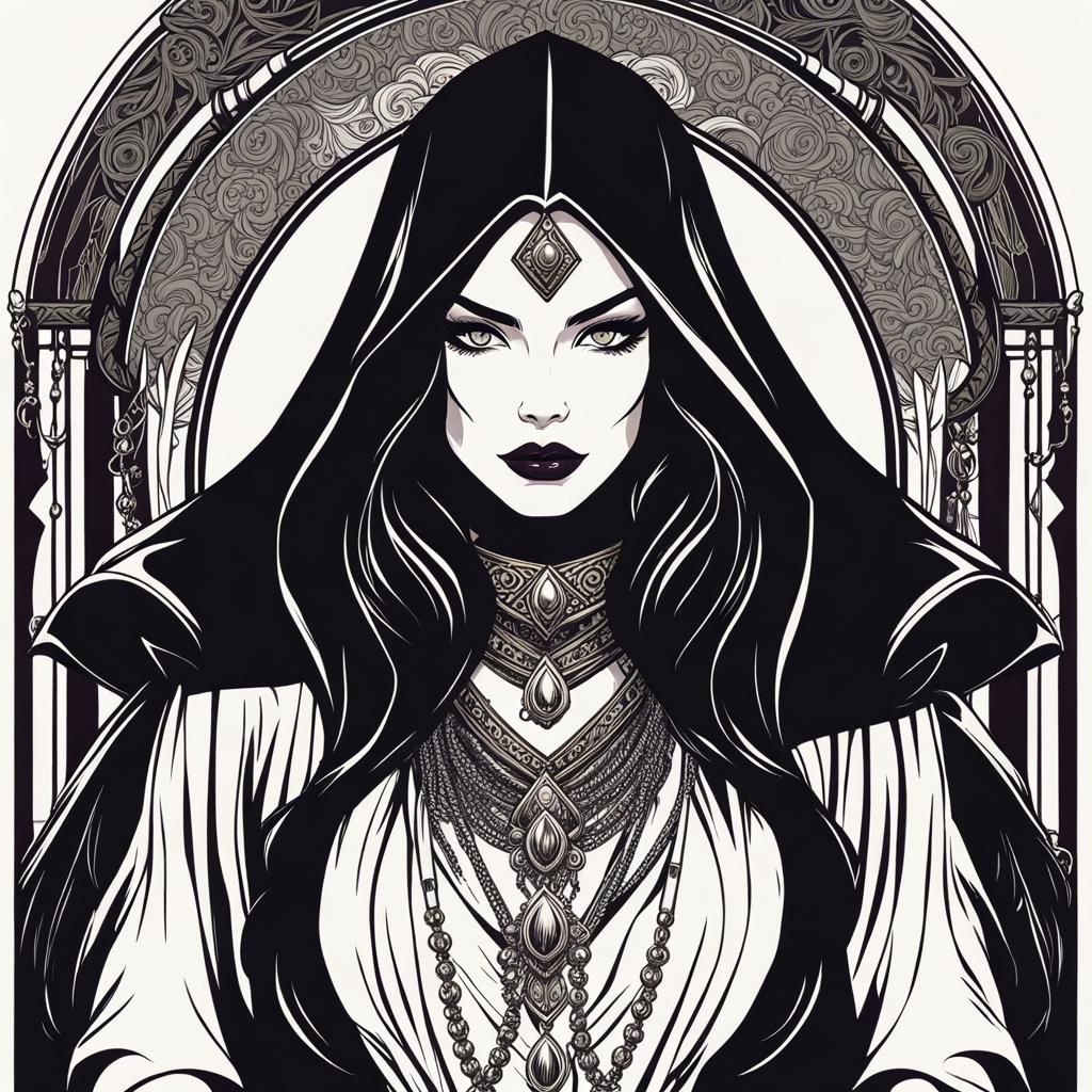 Vistani Rogue in Vintage Comic Book Style