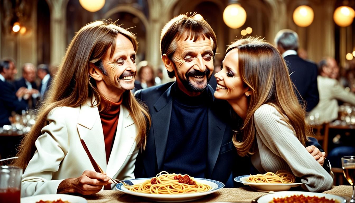 Couple Sharing Spaghetti: A Photographic Homage