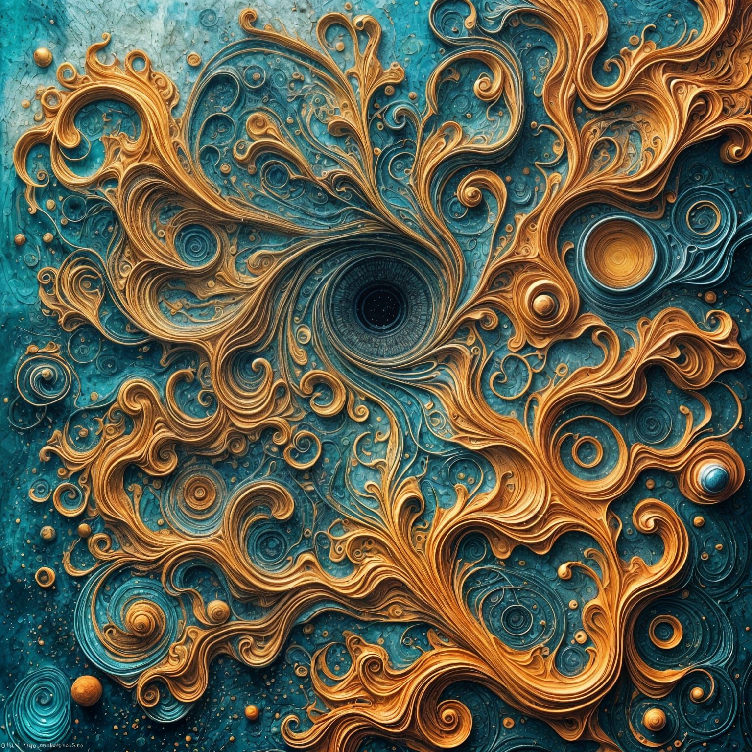 Abstract Vector Fractal Waves in 3D Shading