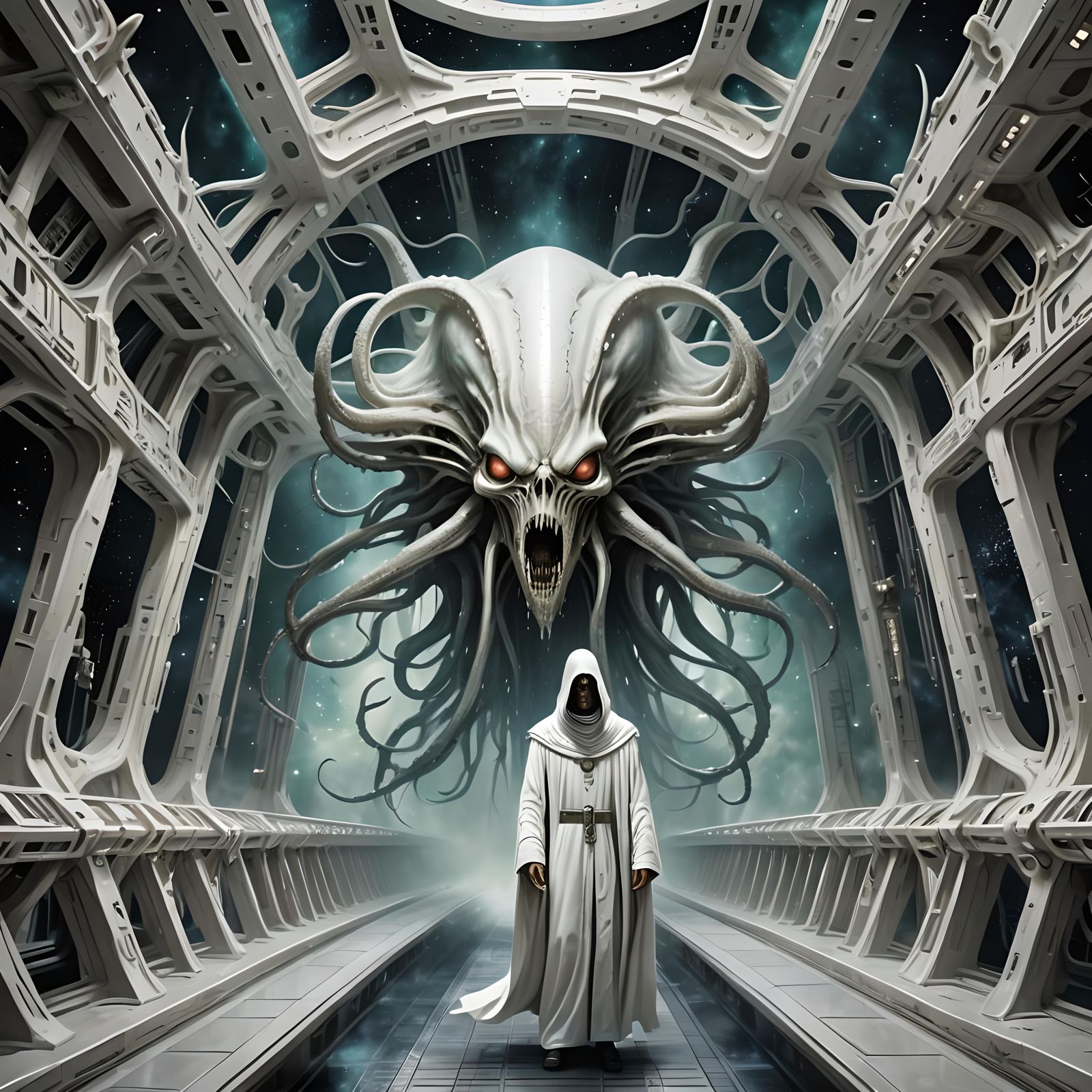 Illithid Flayer on Spaceship Bridge: Cosmic Horror