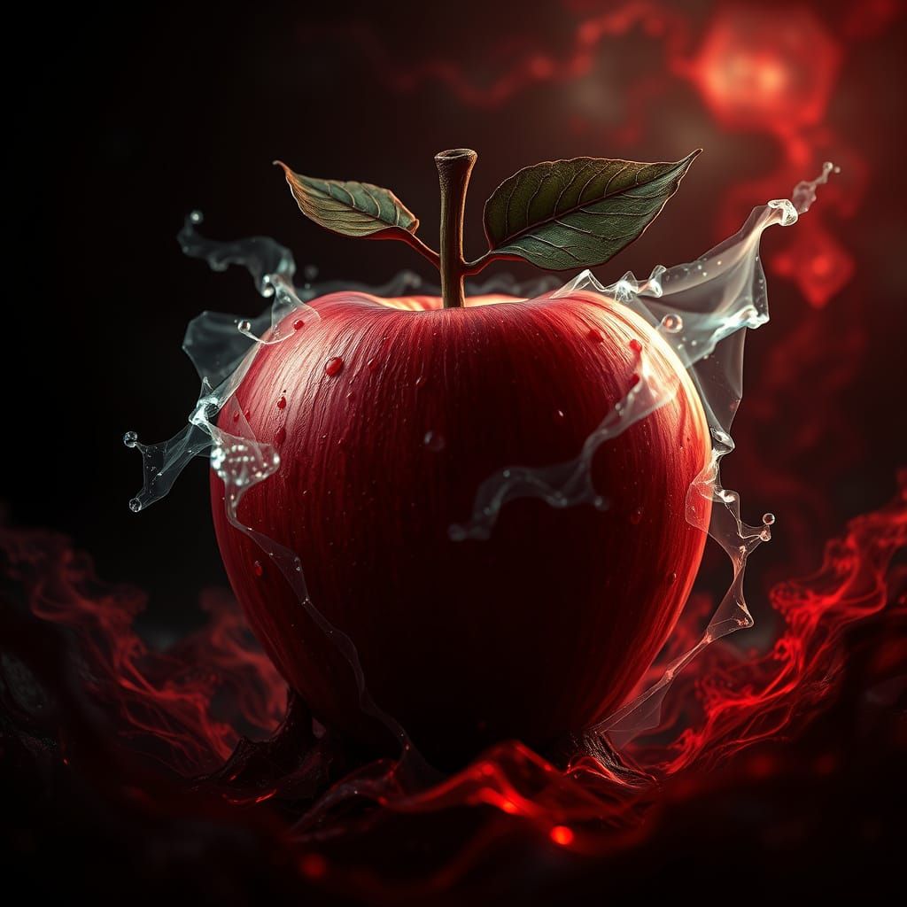 Surreal Evil Apple Confronts the Darkness
