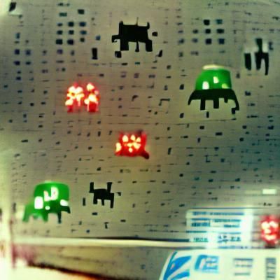 Stylized Space Invaders AI Rendition
