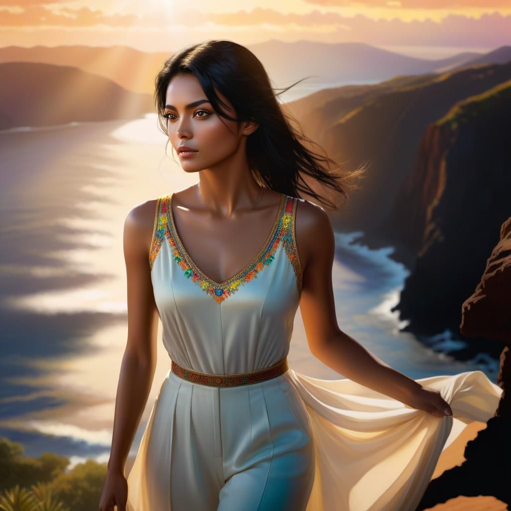 Hyperrealistic Woman in Moody, Cinematic Style