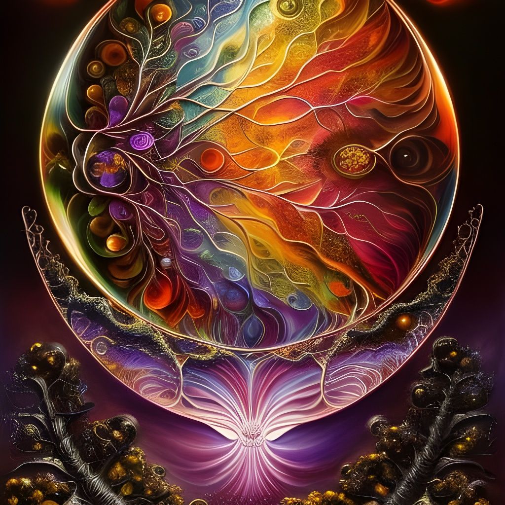 Purple Tree of Life Landscape in Fantasycore Style