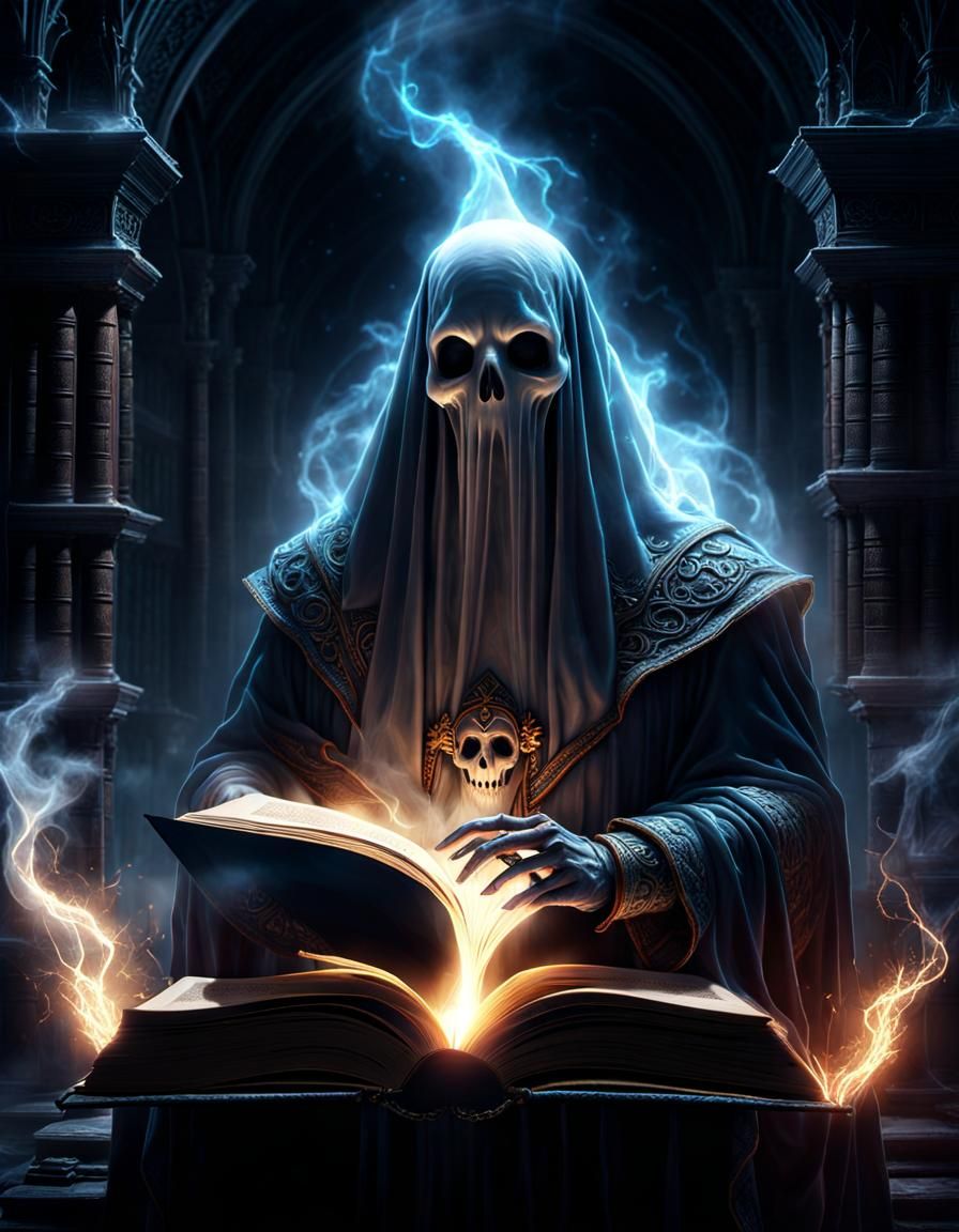 Epic Ghost Emerges from Necromancer Book
