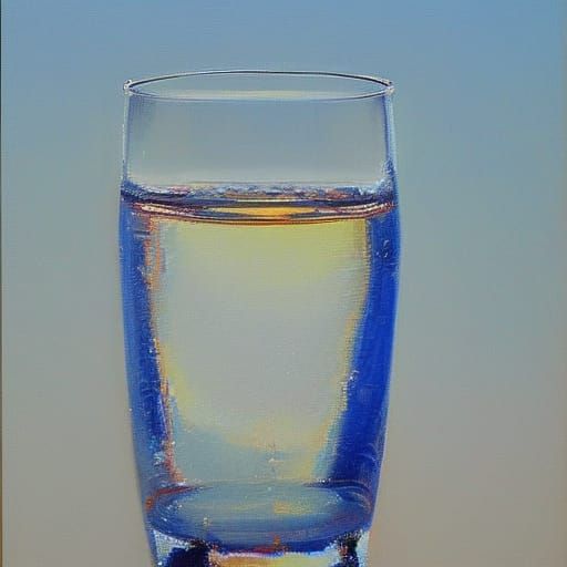 Water in Glass as Oil Painting