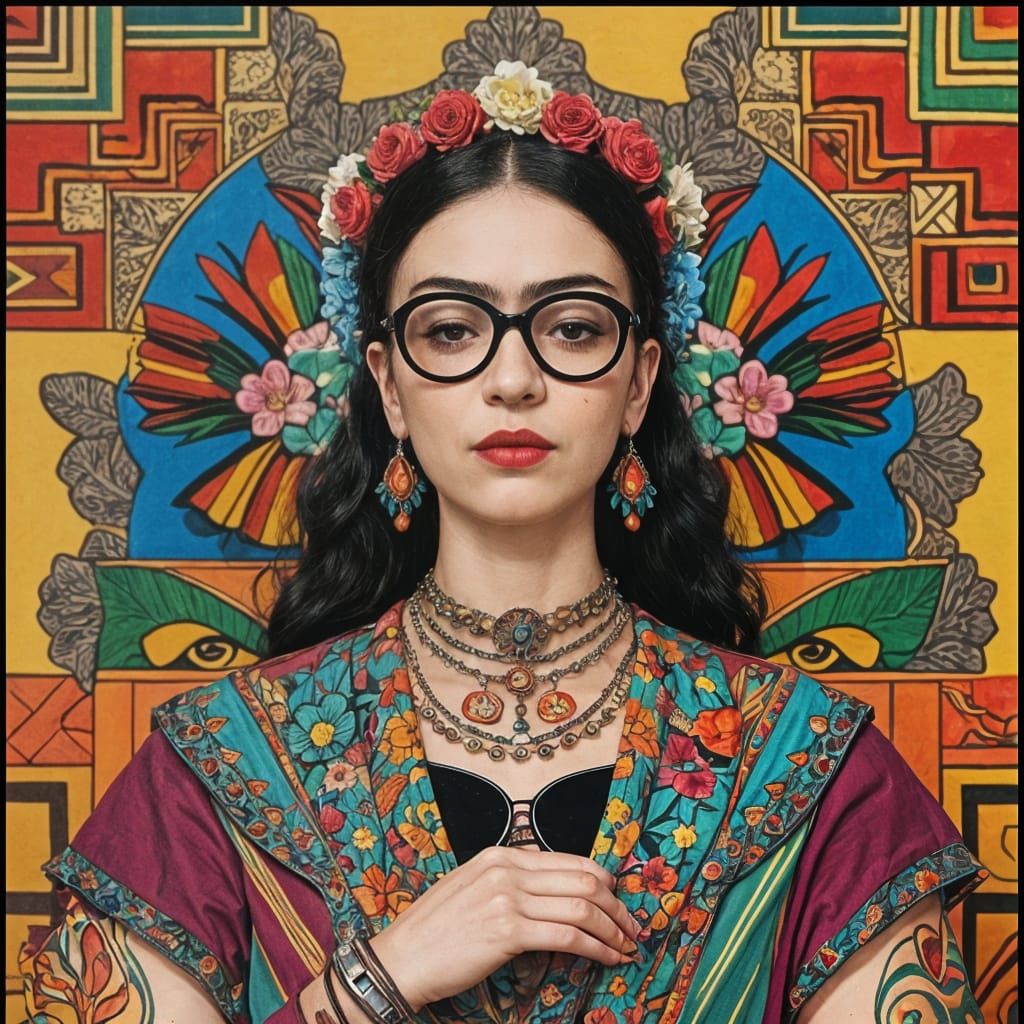 Frida Kahlo Style Sunglasses Design