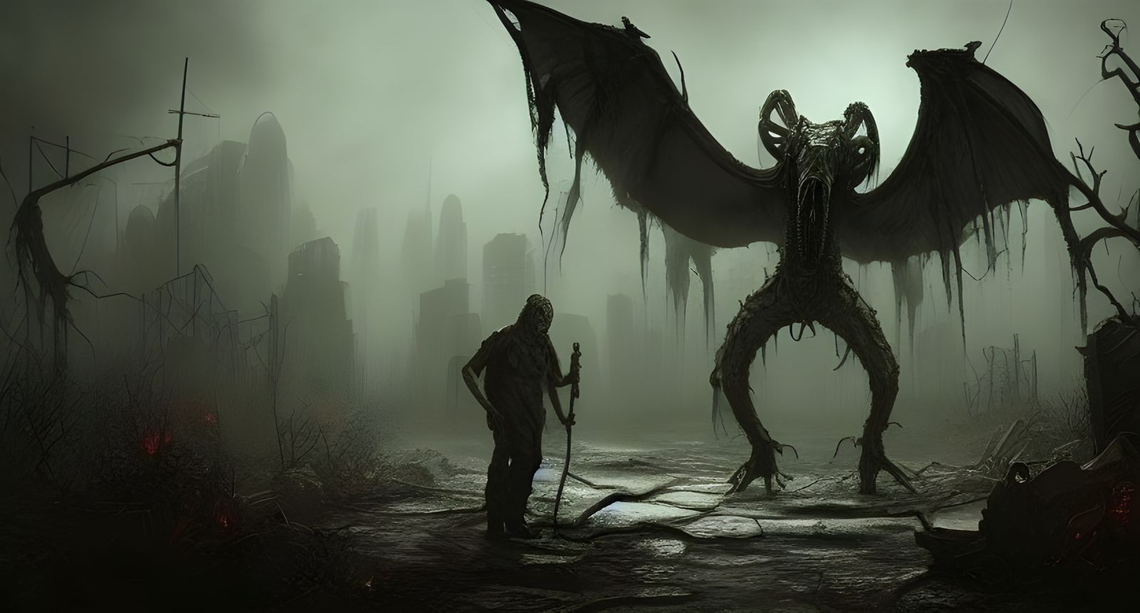 Dark Post-Apocalyptic World Ruined by Elder God