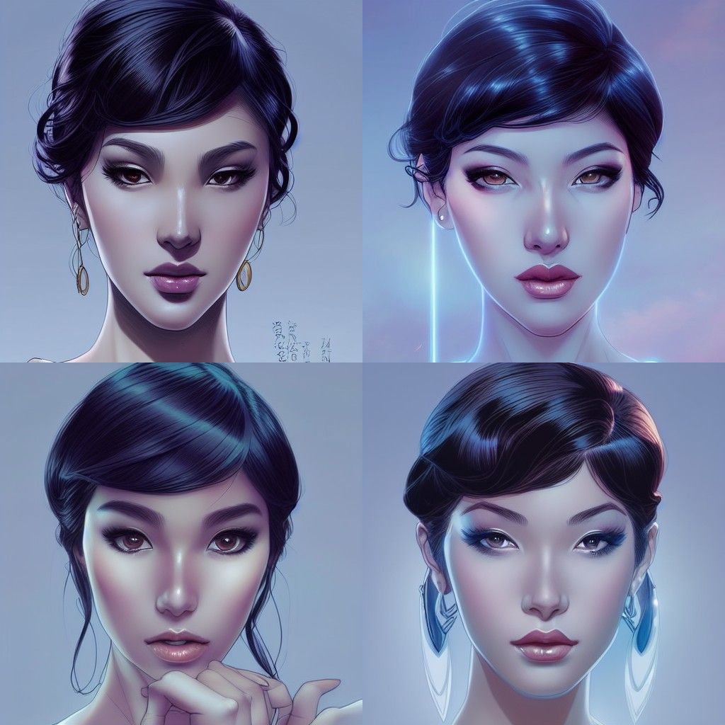 Goddess Portrait in Digital Illustration Style