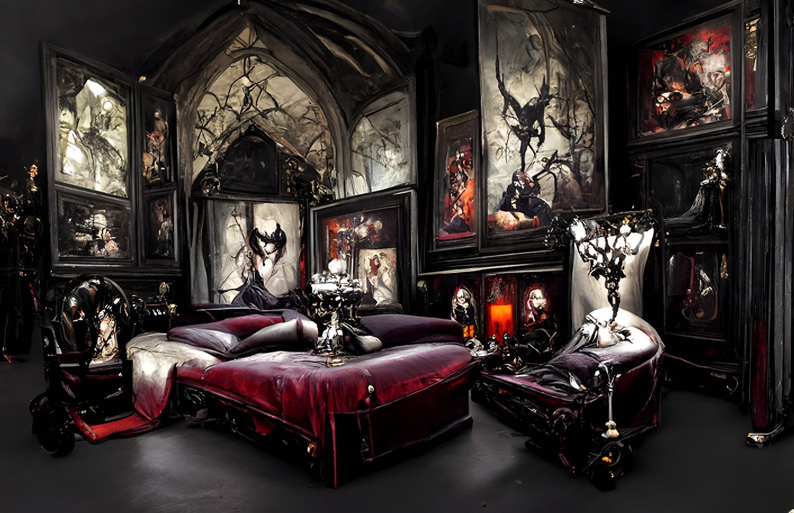 Gothic Vampire Boudoir in Sinister Style