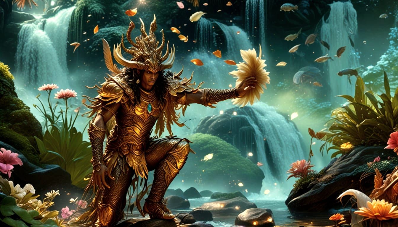 God Pan in Enchanted Forest Bathed in Light