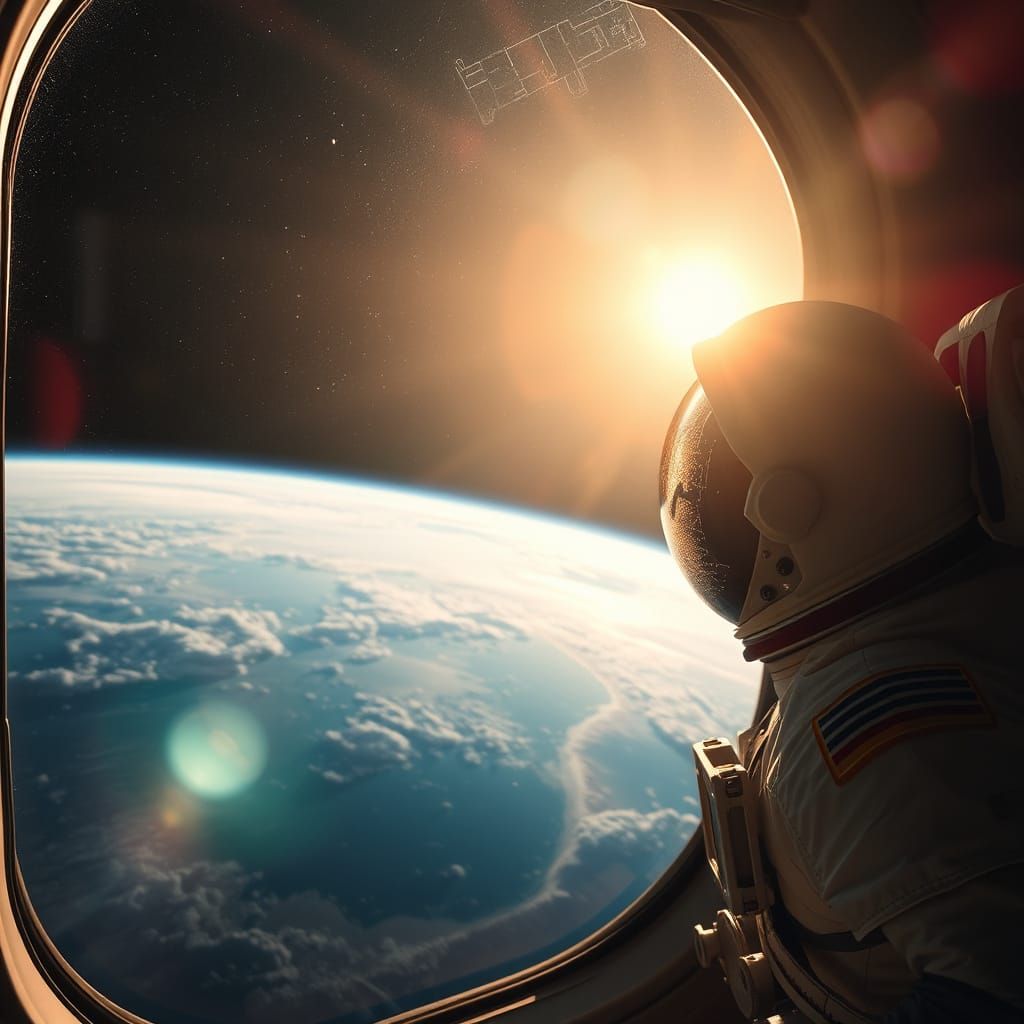 Astronaut Marvels at Earth's Radiant Beauty