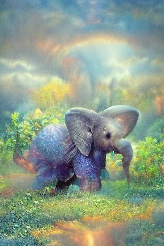 Butterfly-Winged Elephant in Ethereal Fantasy Style