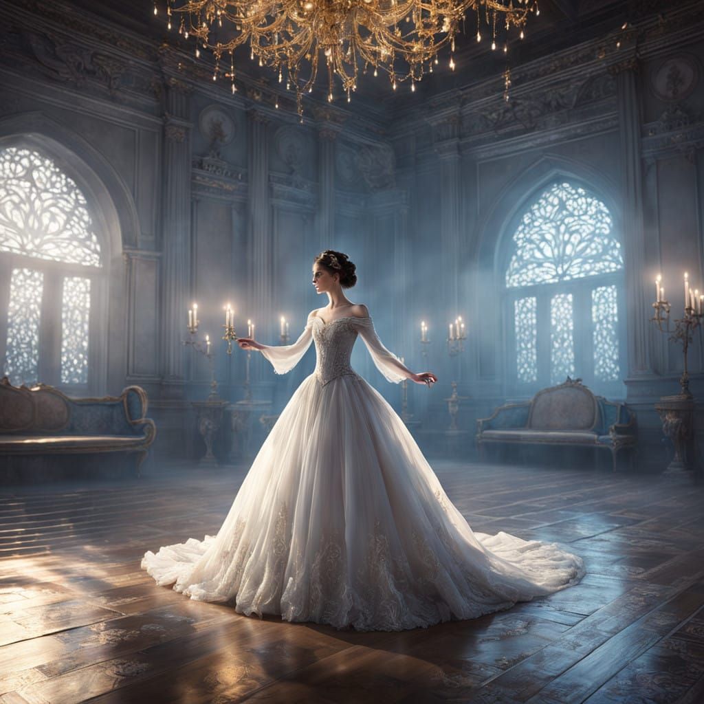 Surreal Ballerina in Haunting 3D Anime Art Style