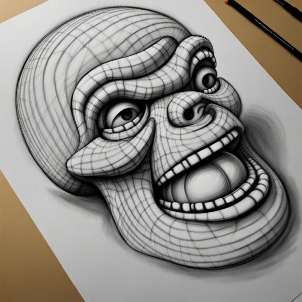 Abstract Scribble Art with 3D Shading