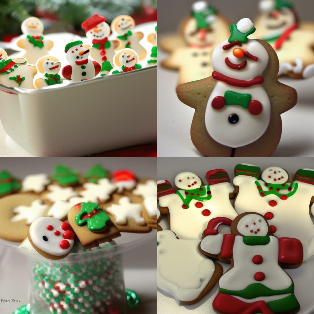 Festive Snowmen and Gingerbread Christmas Cookies