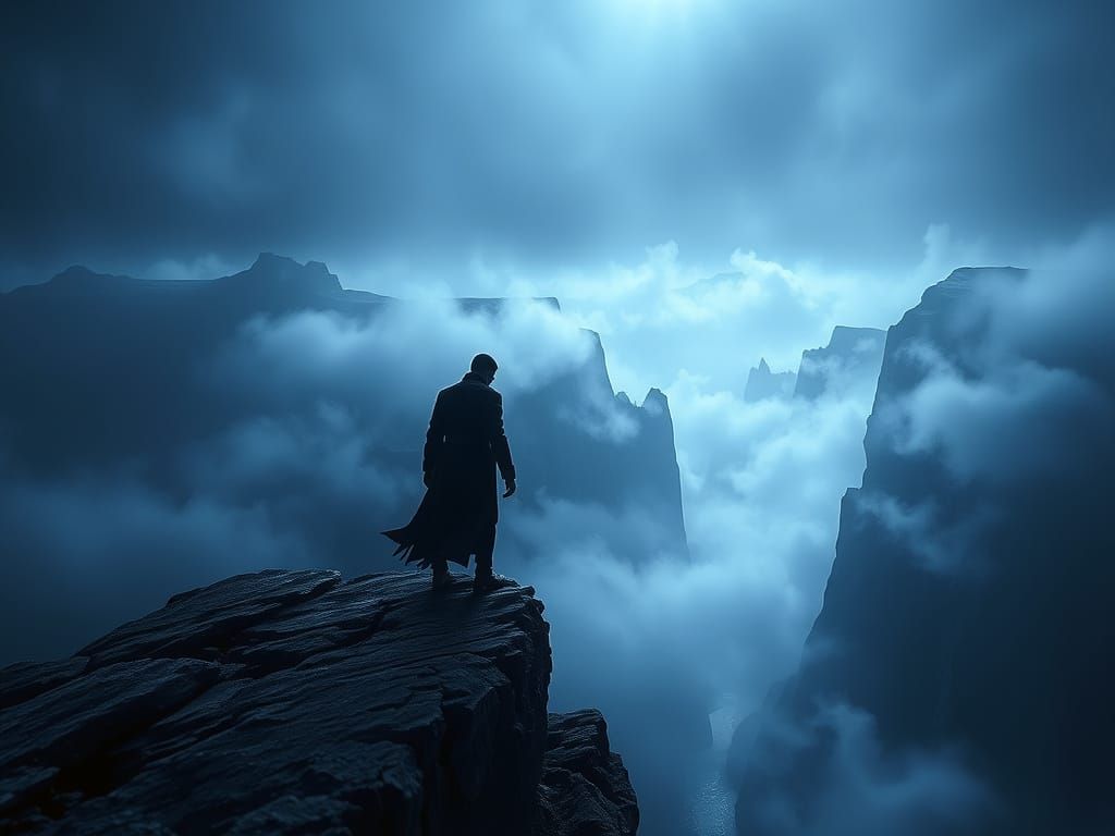 Ominous Figure at the Edge of Infinity