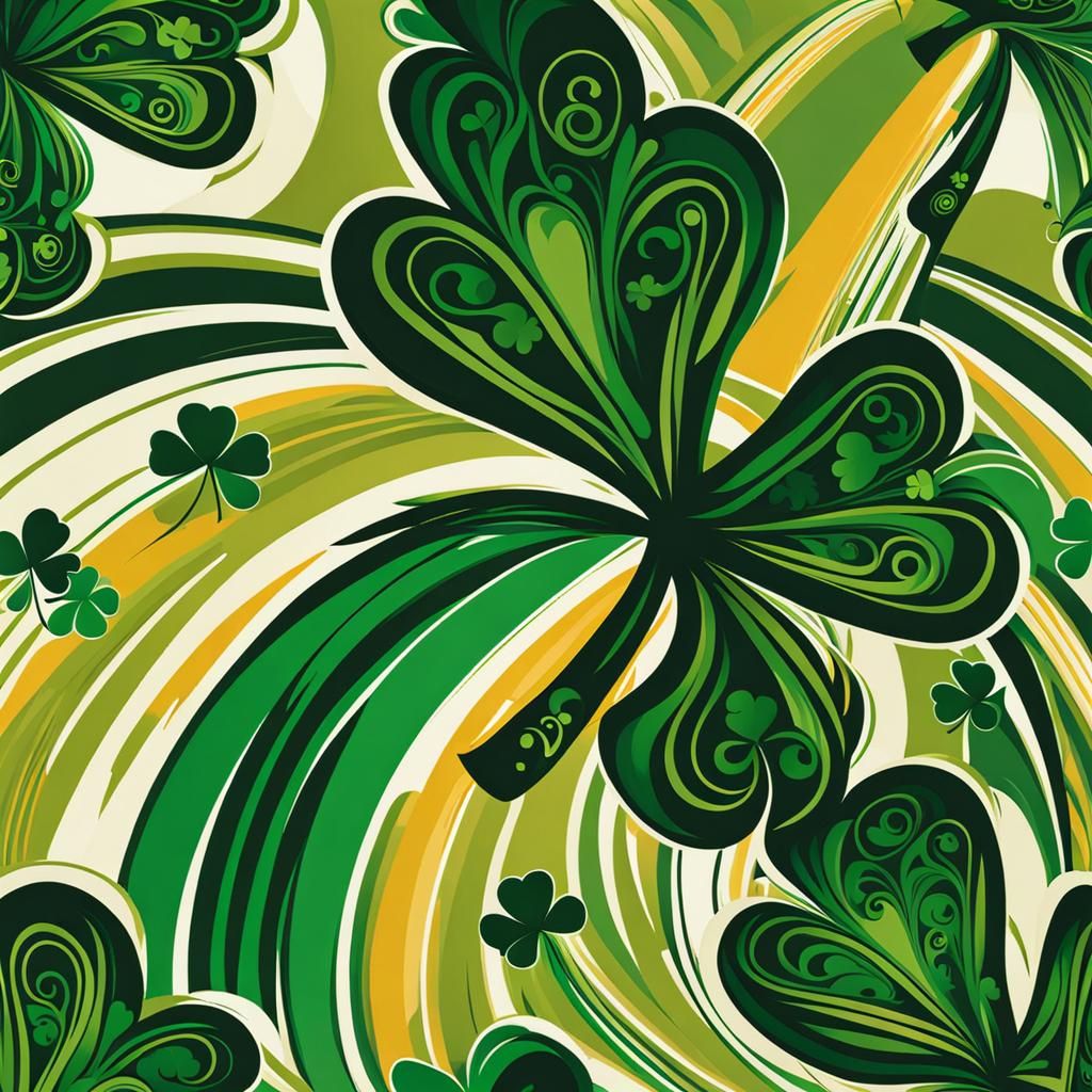St. Patrick's Day 2024 Abstract Shamrocks Beer Logo