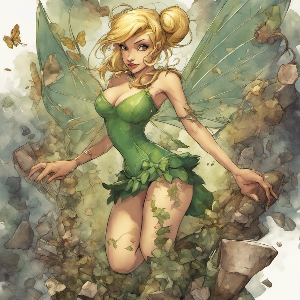 Tinkerbell with Hourglass Figure in Comic Book Style