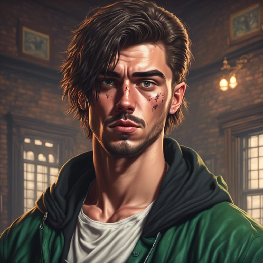 Irish Actor Bank Robber in Graphic Novel Style