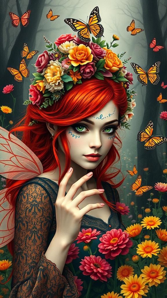 Day of the Dead Flower Fairy Dreamscape