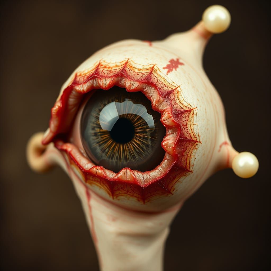 Surreal Eyeball Photogravure in Volumetric Light