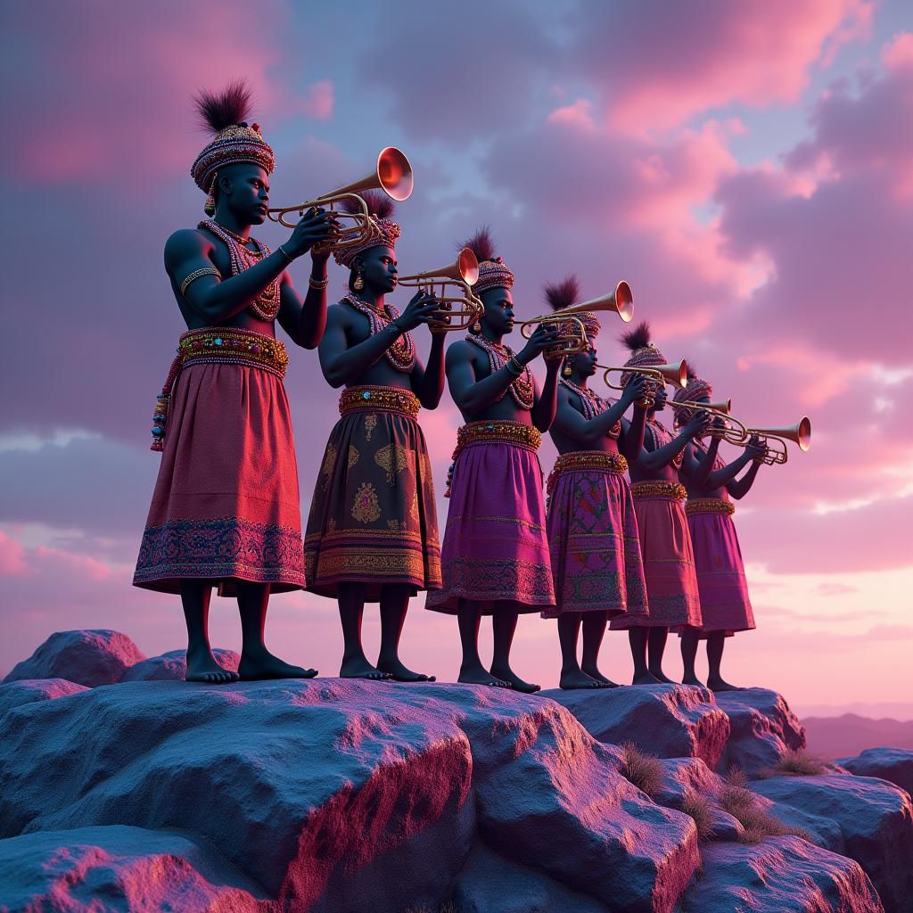 Masai Brass Band on Alien Landscape
