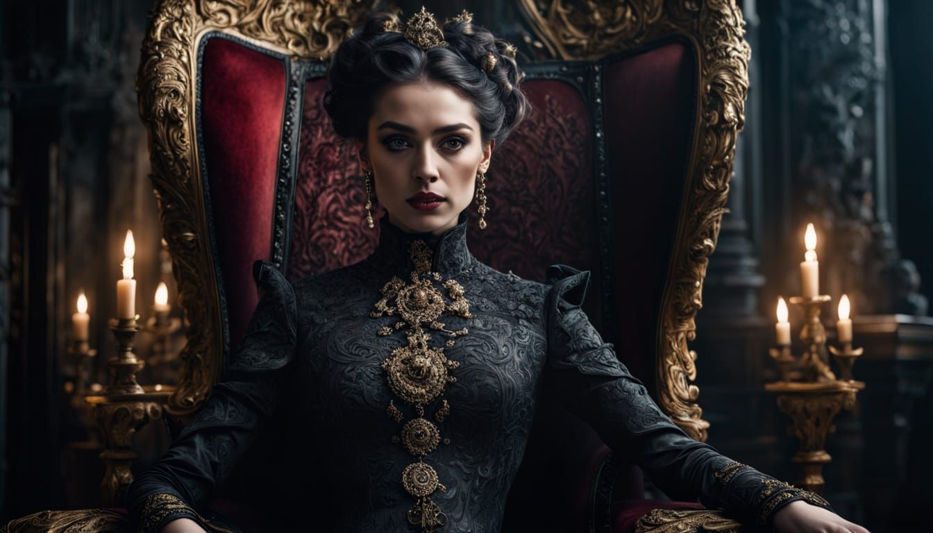 Regal Mistress Havoc in Moody, Dark Academia Throne Room