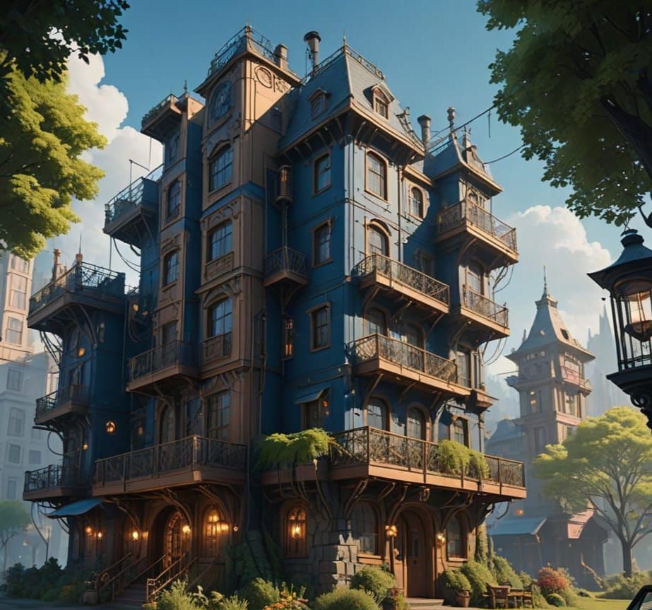 Fantastical Steampunk Beergarden in Metropolis Majesty