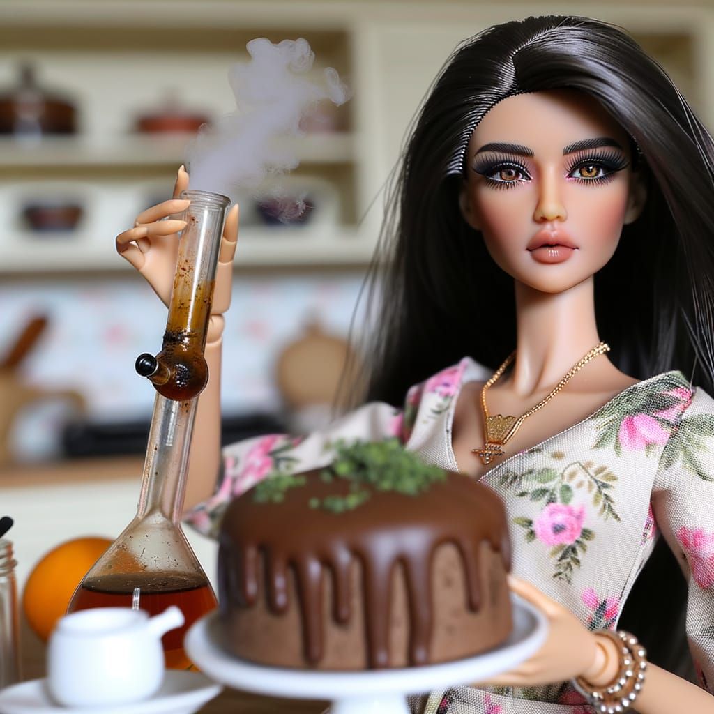 Fashion Doll in Kitchen Oasis with Unconventional Twist
