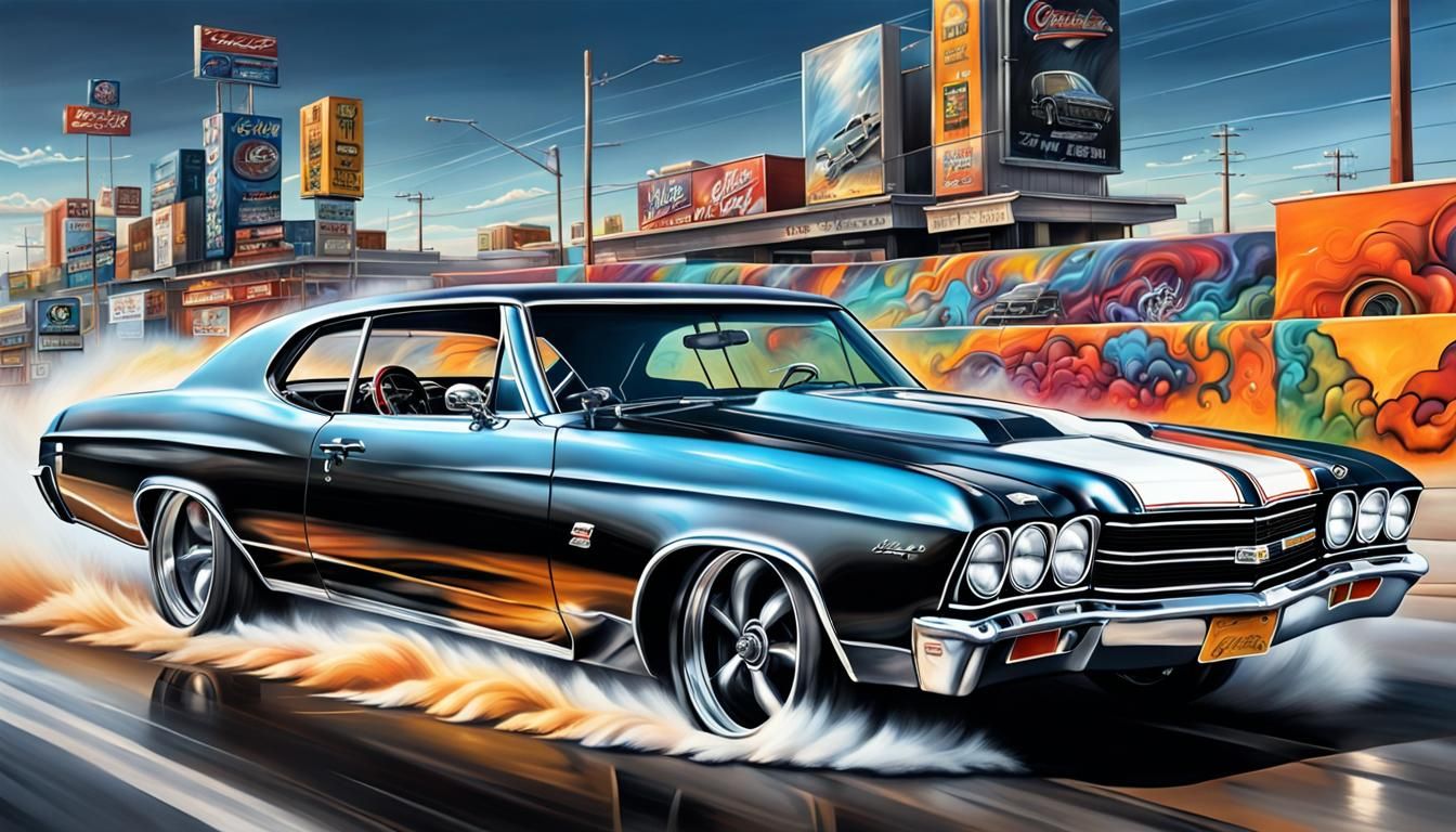 Hotted Up SS Chevelle Airbrush Art