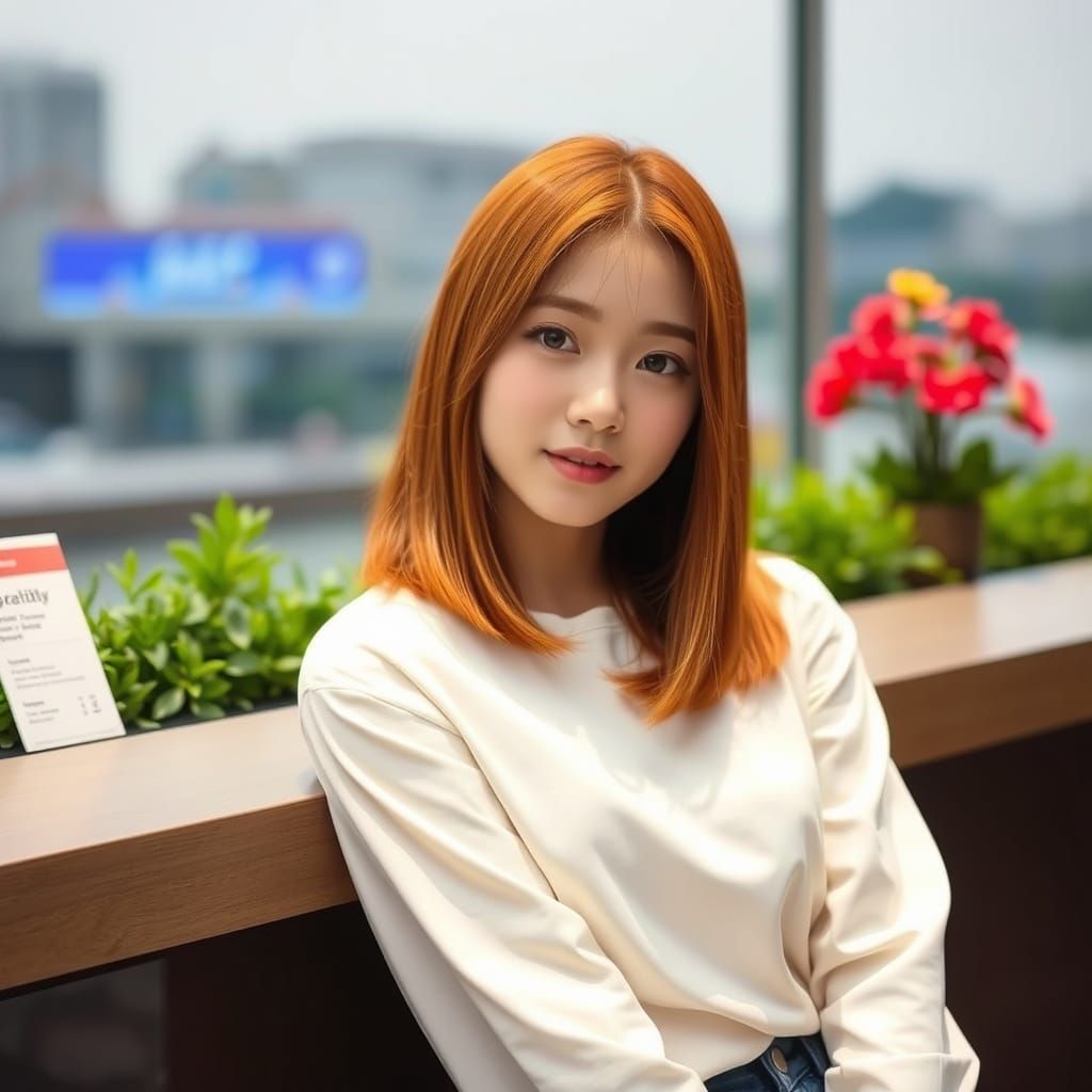 Korean Idol Style Portrait of a Young Woman