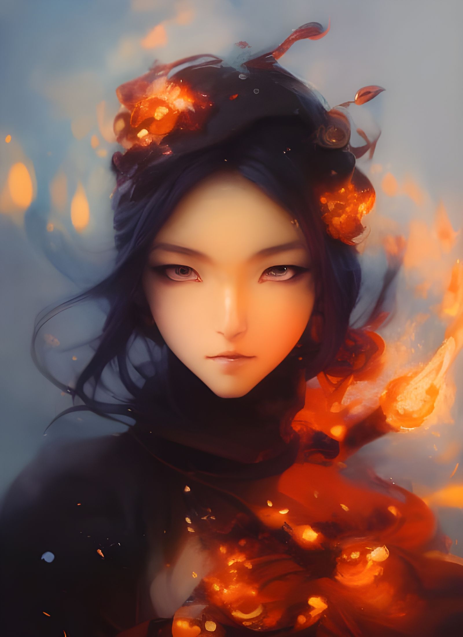 Fiery Manhwa Portrait of a Fire Mage