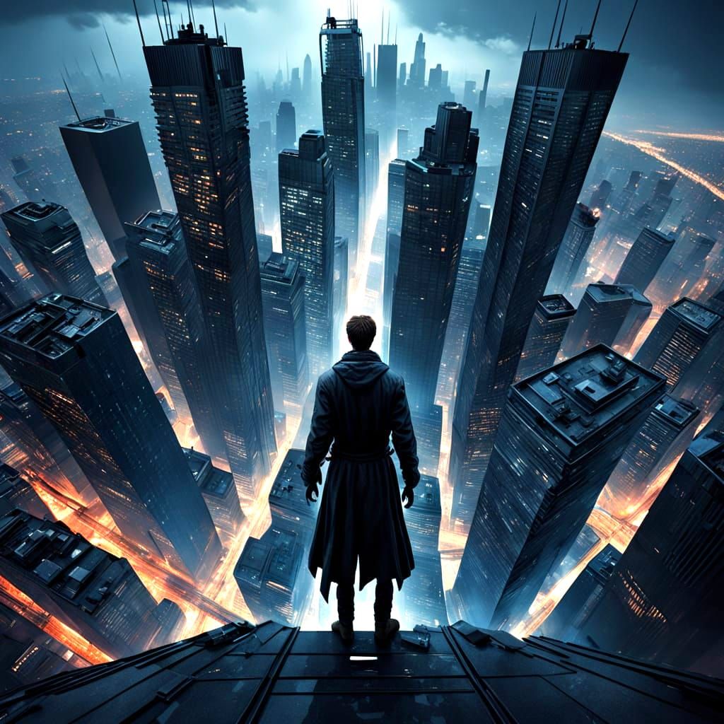 Dramatic Vertigo Art: Skyscraper Fantasy by Greg Rutkowski