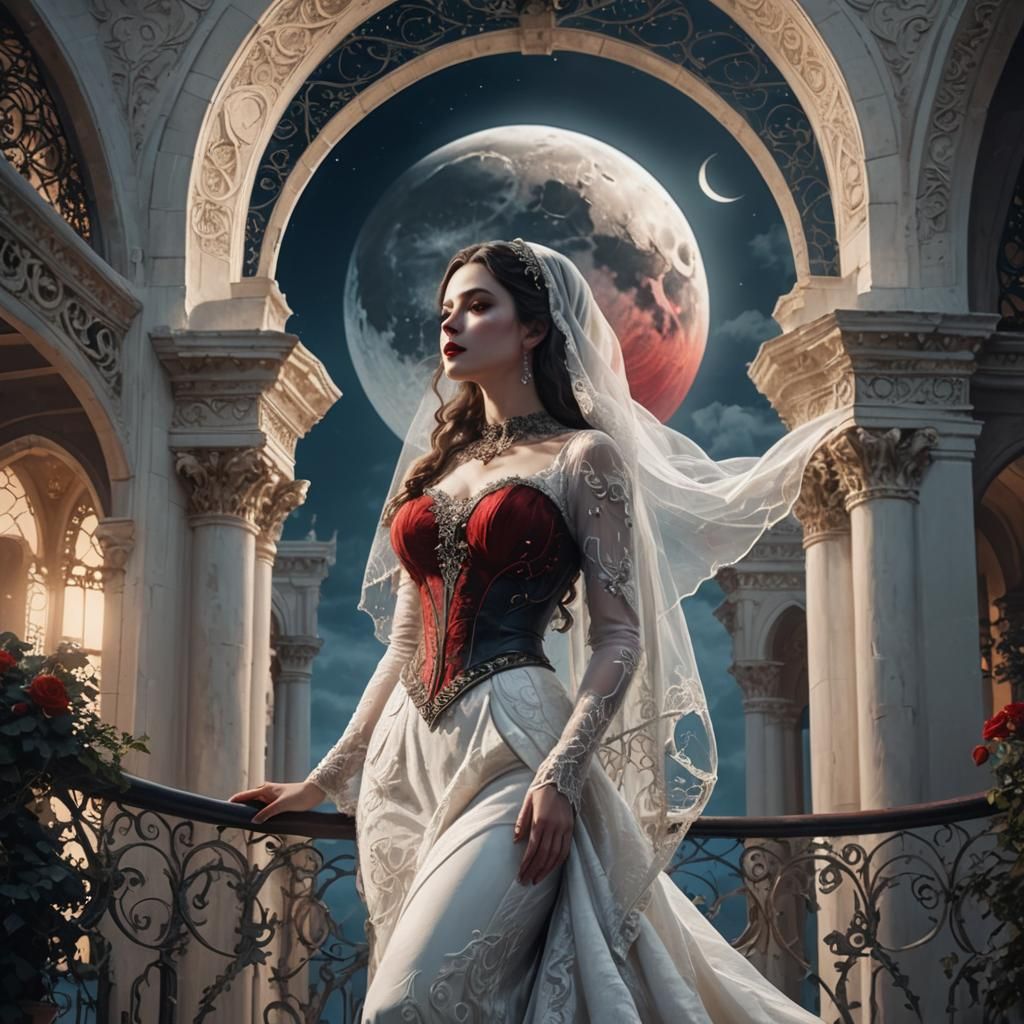 Goddess on Lunar Balcony Concept Art