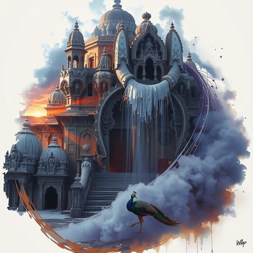 Mystical temple whispers secrets of ancient spirits embraced...