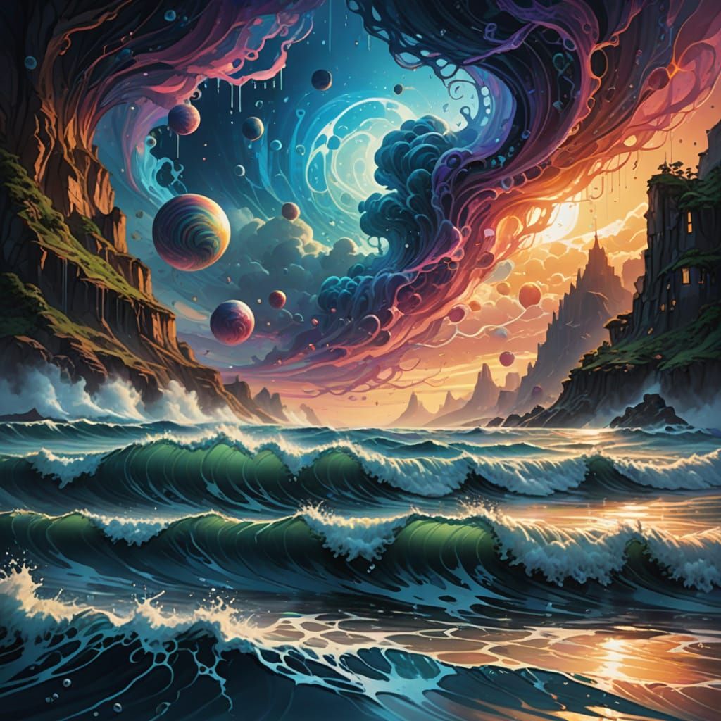 Ethereal Water Beings in Hyper-Realistic Dreamscapes