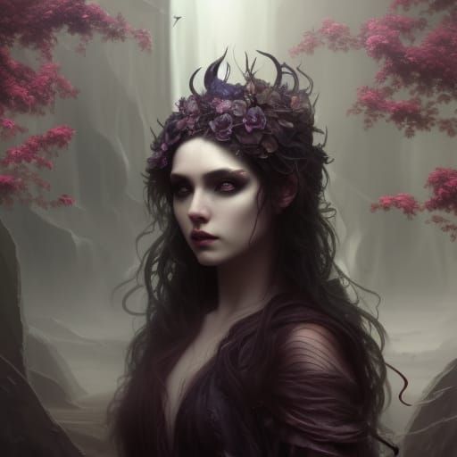 Gothic persephone misses her dark Lord of the underworld Hades& ethereal vibes& sad vibes